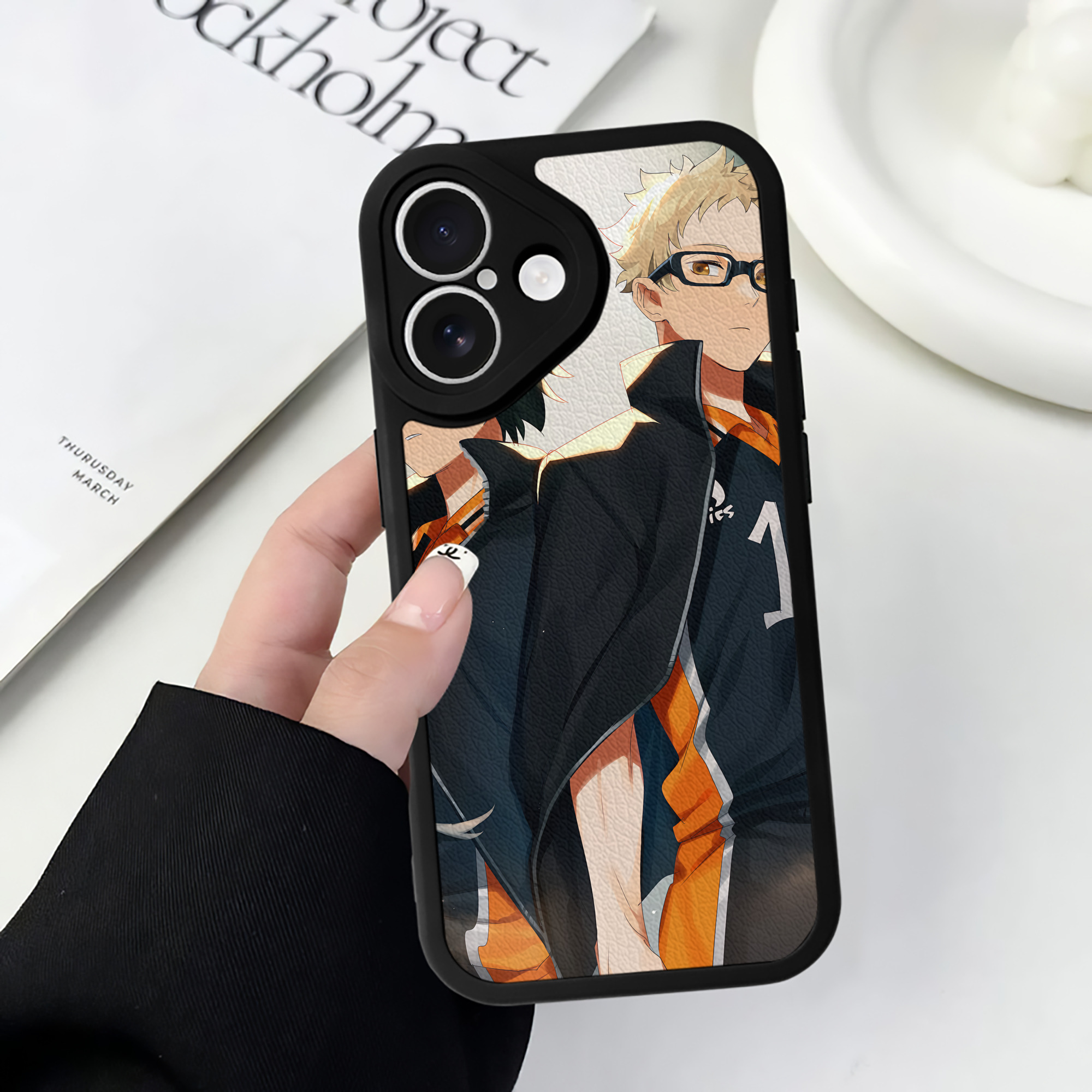 （画像用） ハイキュー!! Haikyu!! 【iPhone 16シリーズ対応】シリコンスマホケース（レザー調） 材質：シリコン